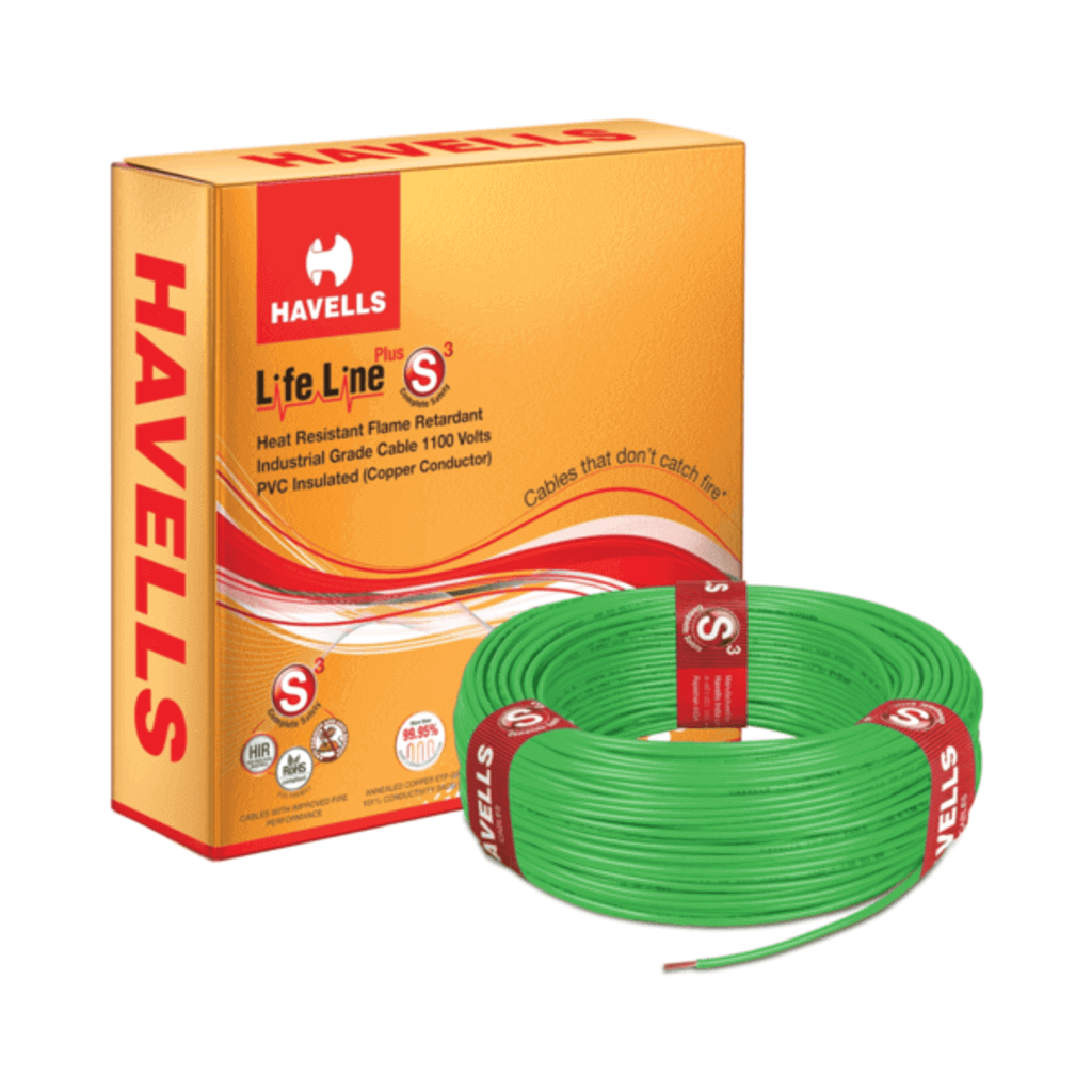 Havells Life Line Plus S3 Single Core Heat Resistant Flame Retardant PVC Insulated Industrial Cables – 90 meters