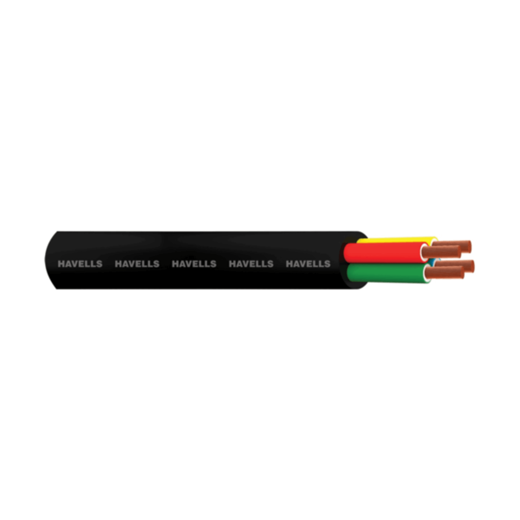 Havells 2 Core Round PVC insulated and FR PVC Round Sheathed Flexible Industrial Cables - 100 meters