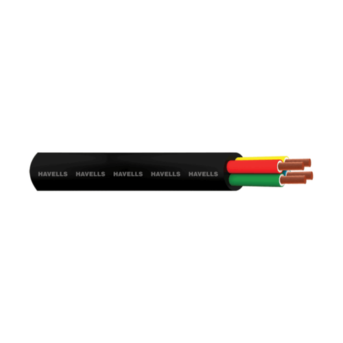 Havells 2 Core Round PVC insulated and FR PVC Round Sheathed Flexible Industrial Cables - 100 meters