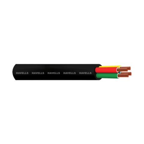 Havells 2 Core Round PVC insulated and FR PVC Round Sheathed Flexible Industrial Cables - 100 meters