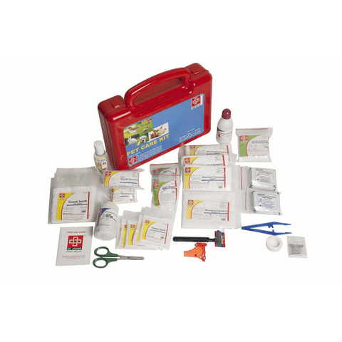 St.John's Pet Care First Aid Kit - Plastic Box Medium Handy - Red - 67 Components SJF PK