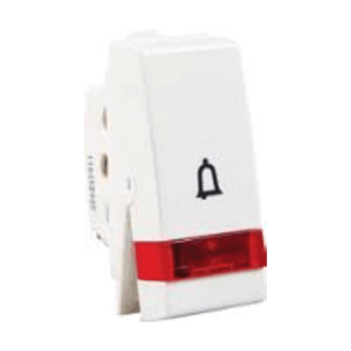 Havells Standard Irene 10AX Bell Push Switch Indicator ASISBIW100