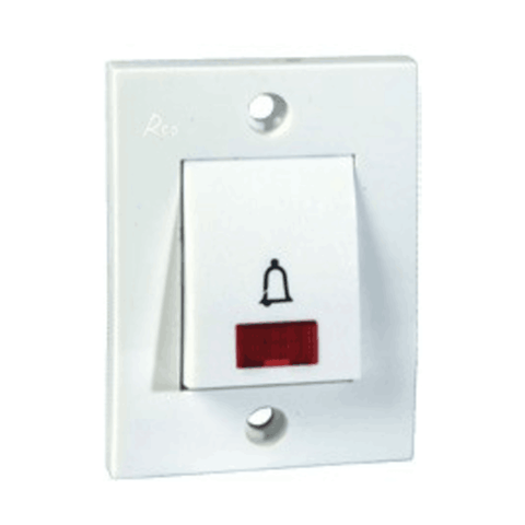 Havells Reo 6A Mega Bell Push  Switch with Indicator - AHEMBIW061