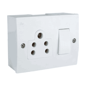 Havells Reo 6 Amp Switch Socket Combined with Box - AHETWXW062